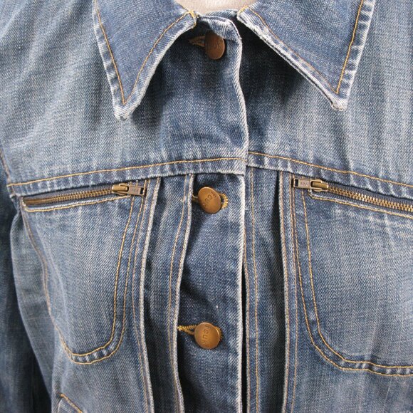 Fcuk Jeans Denim Button Front Jacket Size Medium - Picture 6 of 7
